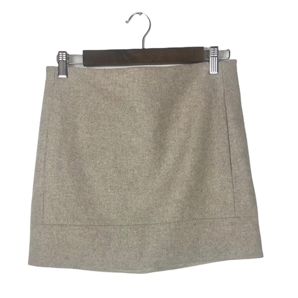 J. Crew Factory Light Brown Tan Double Serge Mini Wool Skirt 2 - Picture 1 of 4